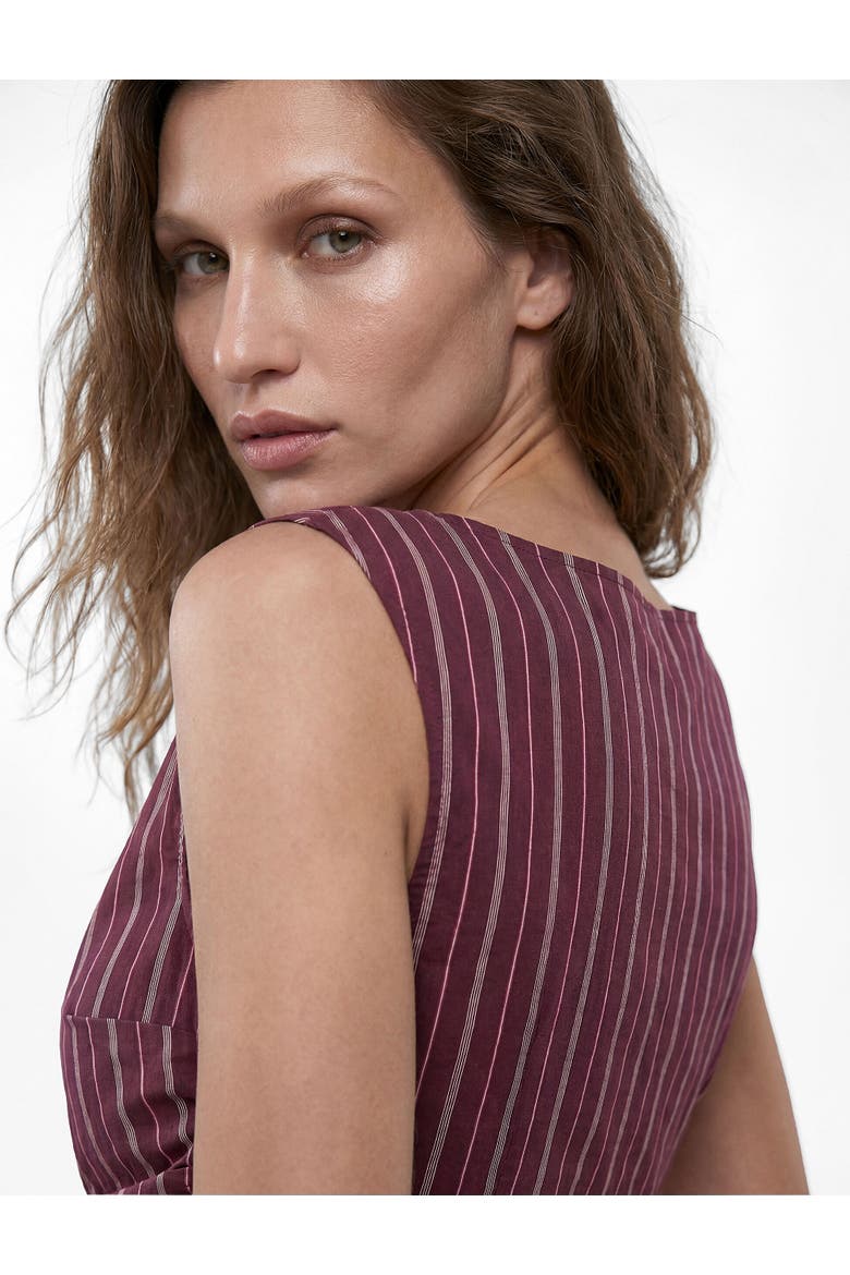 Slim Fit Sleeveless Dropped Shoulder Striped Top, Alternate, color, BORDEUX STRIPE