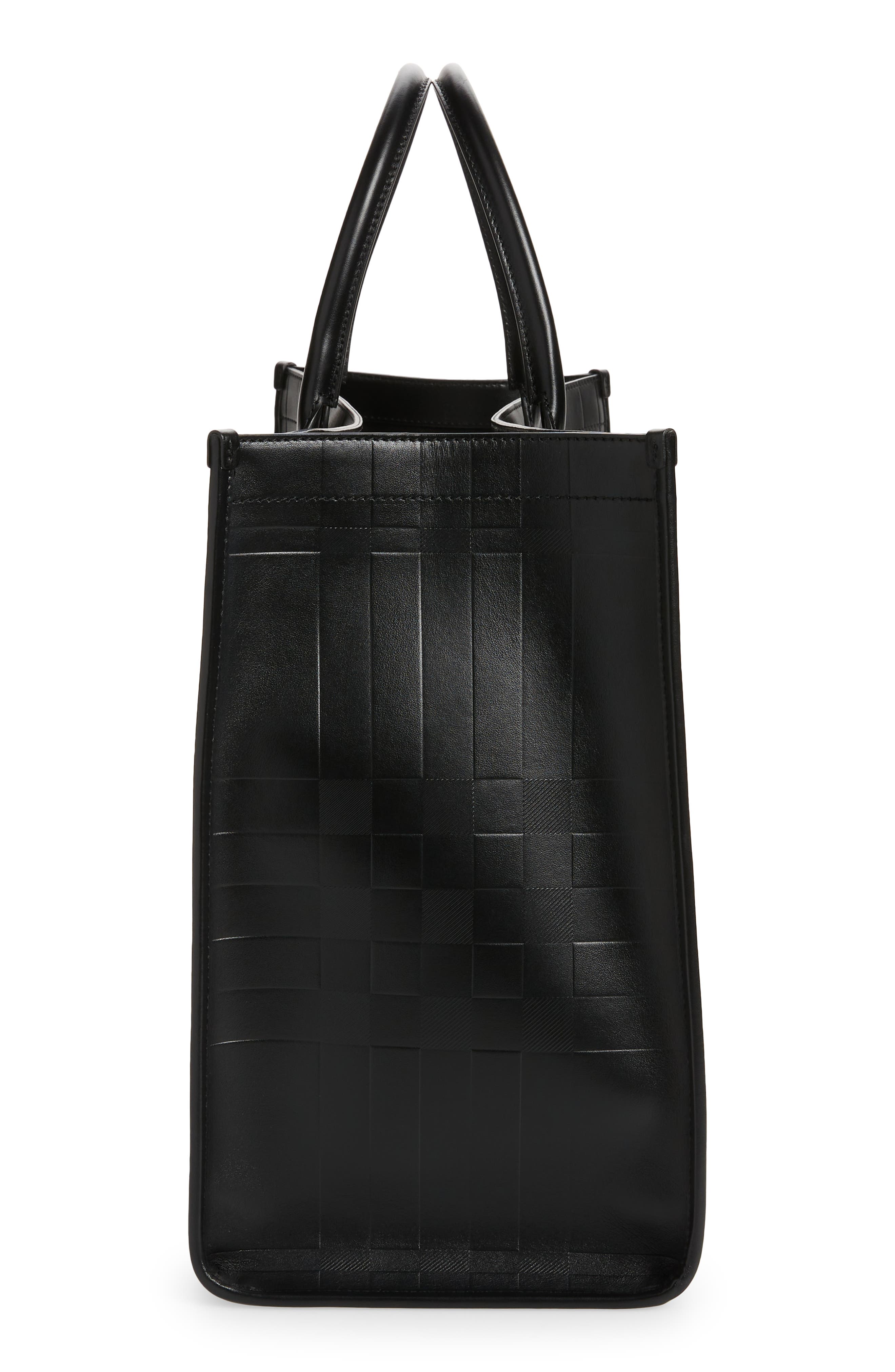 Burberry Denny Embossed Check Leather Tote, Alternate, color, 