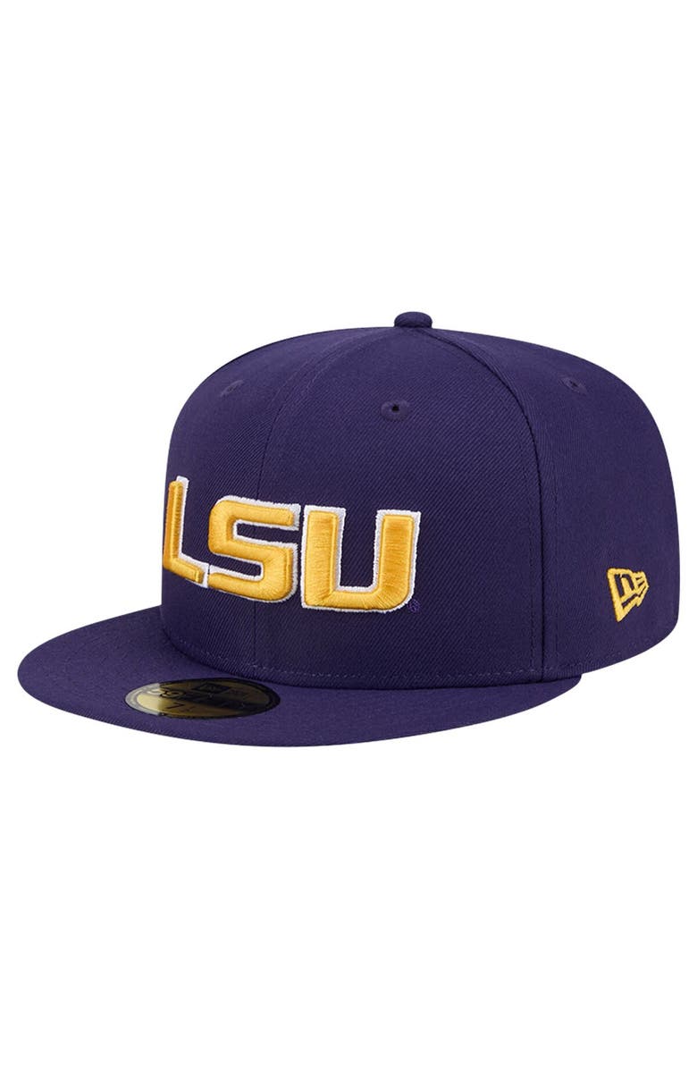 New Era Men's New Era Purple  LSU Tigers Throwback 59FIFTY Fitted Hat, Alternate, color, 