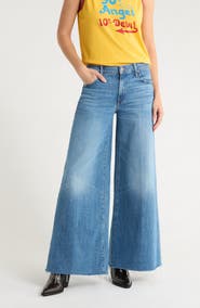 MOTHER The Swisher Sneak Frayed Wide Leg Jeans
