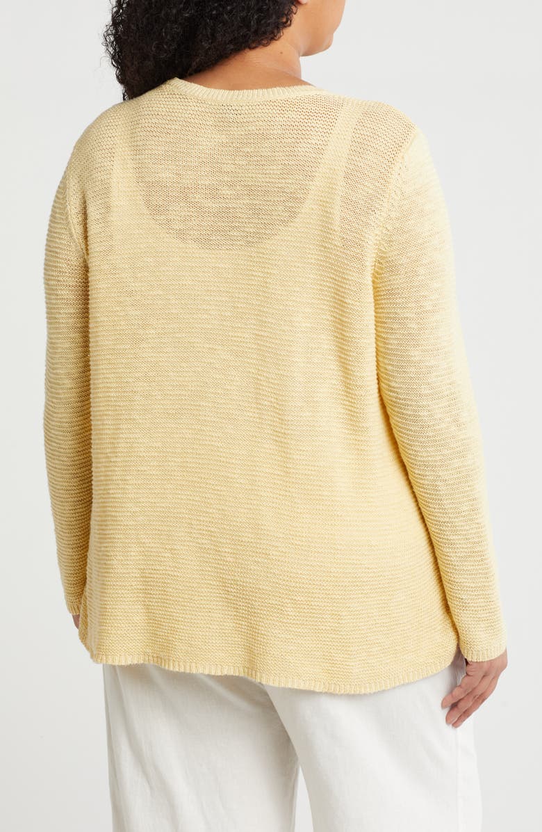 Eileen Fisher Long Sleeve Organic Linen & Cotton Top, Alternate, color,
