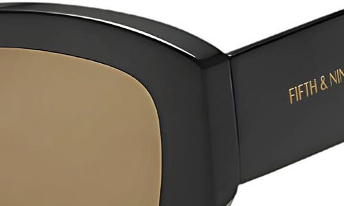 Fifth & Ninth Simone 55mm Polarized Geometric Sunglasses In Black