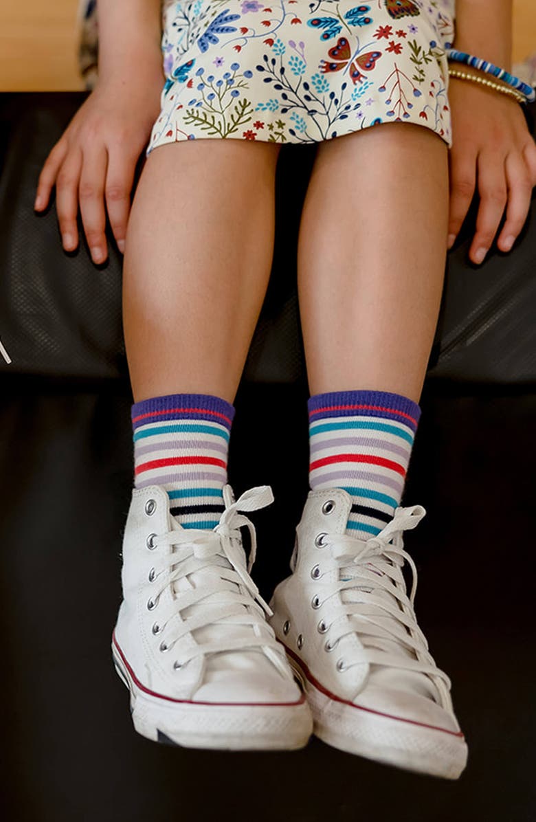 Mightly Kids Organic Cotton Pattern Crew Socks 5-Pack, Alternate, color, Girls Style Combo