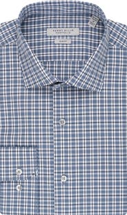 Perry Ellis Slim Fit Plaid Dress Shirt