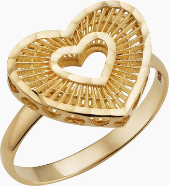 14K Gold Icon Heart Ring