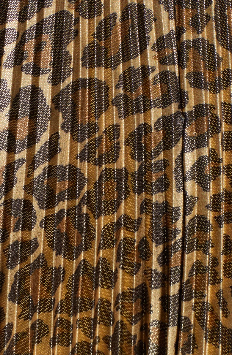 A.L.C. Bobby Leopard Print Pleated Midi Skirt, Alternate, color, 