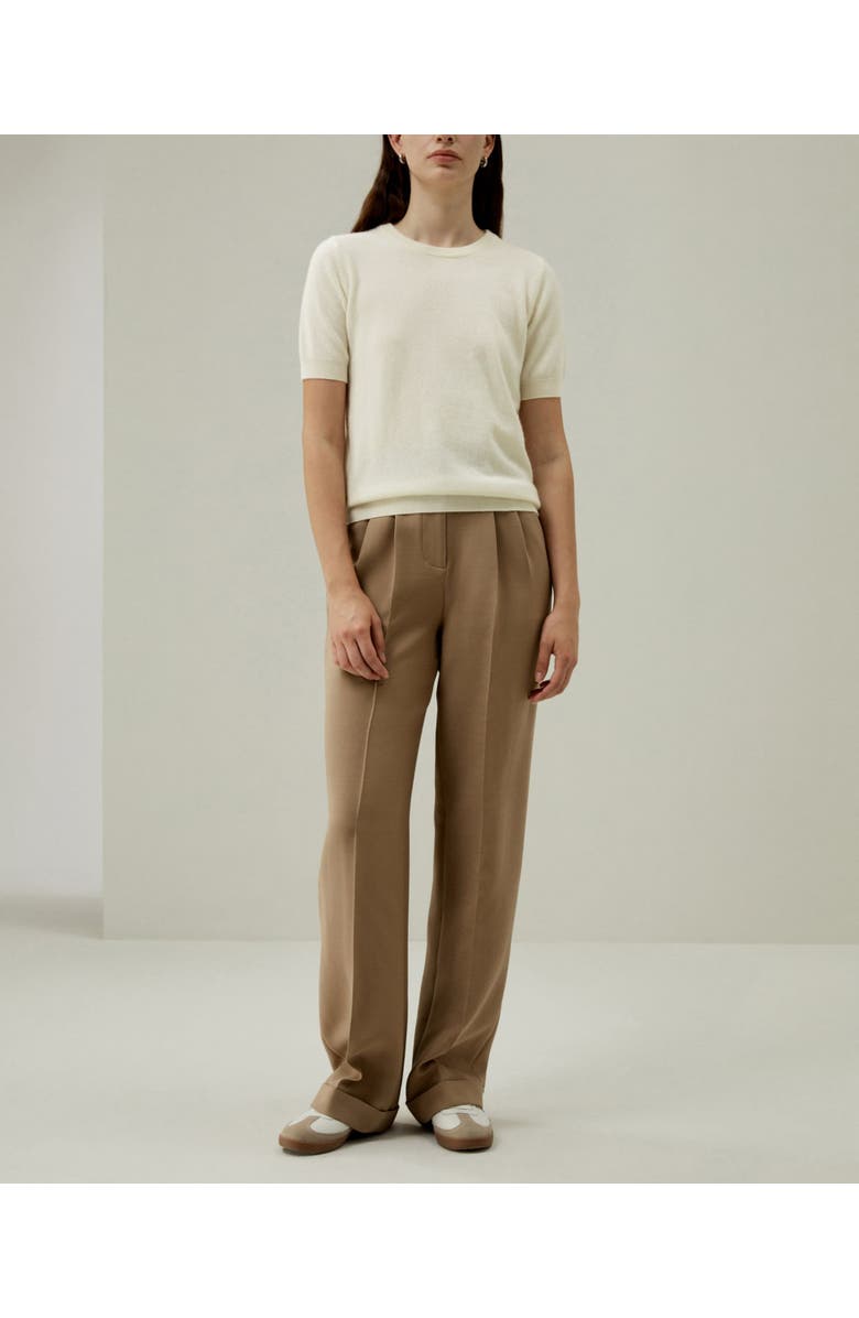 Lilysilk Crew Neck Basic Knit Top, Alternate, color, White