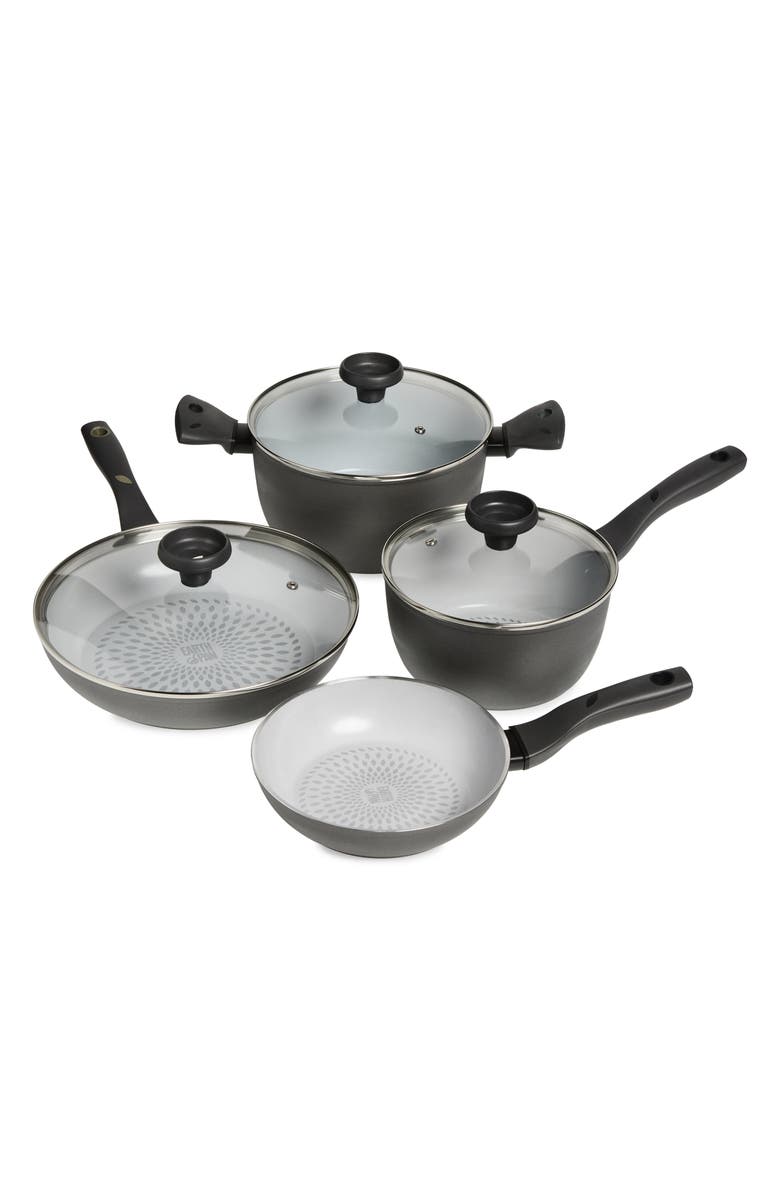 Earth Pan Ceramic 7-Piece Cookware Set, Main, color, Gray