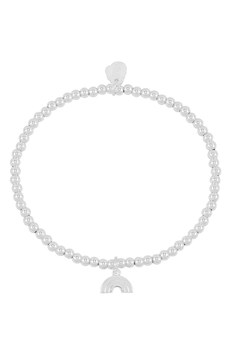 Estella Bartlett Rainbow Sienna Beaded Stretch Bracelet, Alternate, color, Silver