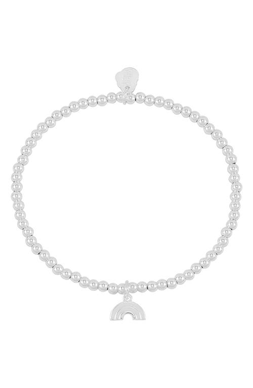 Estella Bartlett Rainbow Sienna Beaded Stretch Bracelet In Silver
