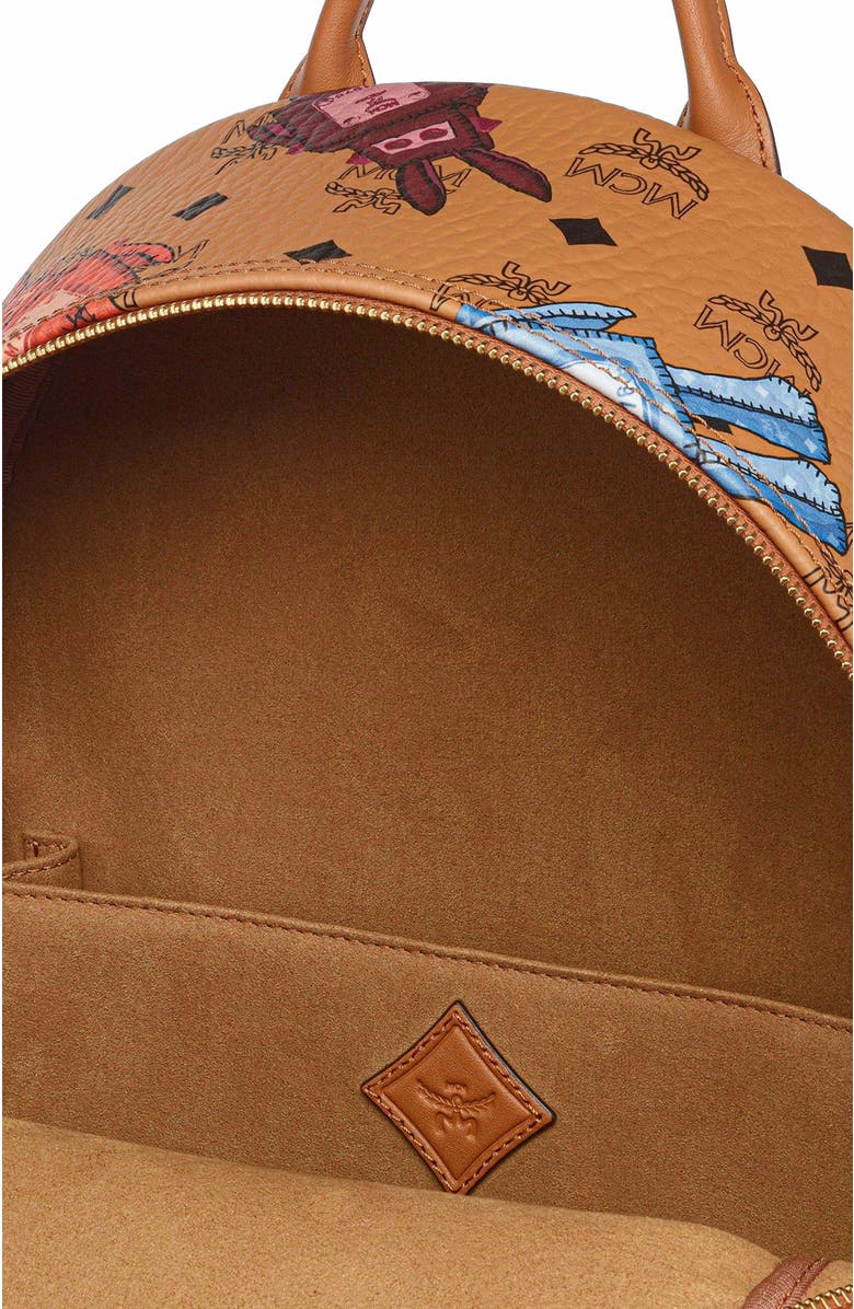 MCM Medium Stark Backpack in Rabot Visetos, Alternate, color, Cognac