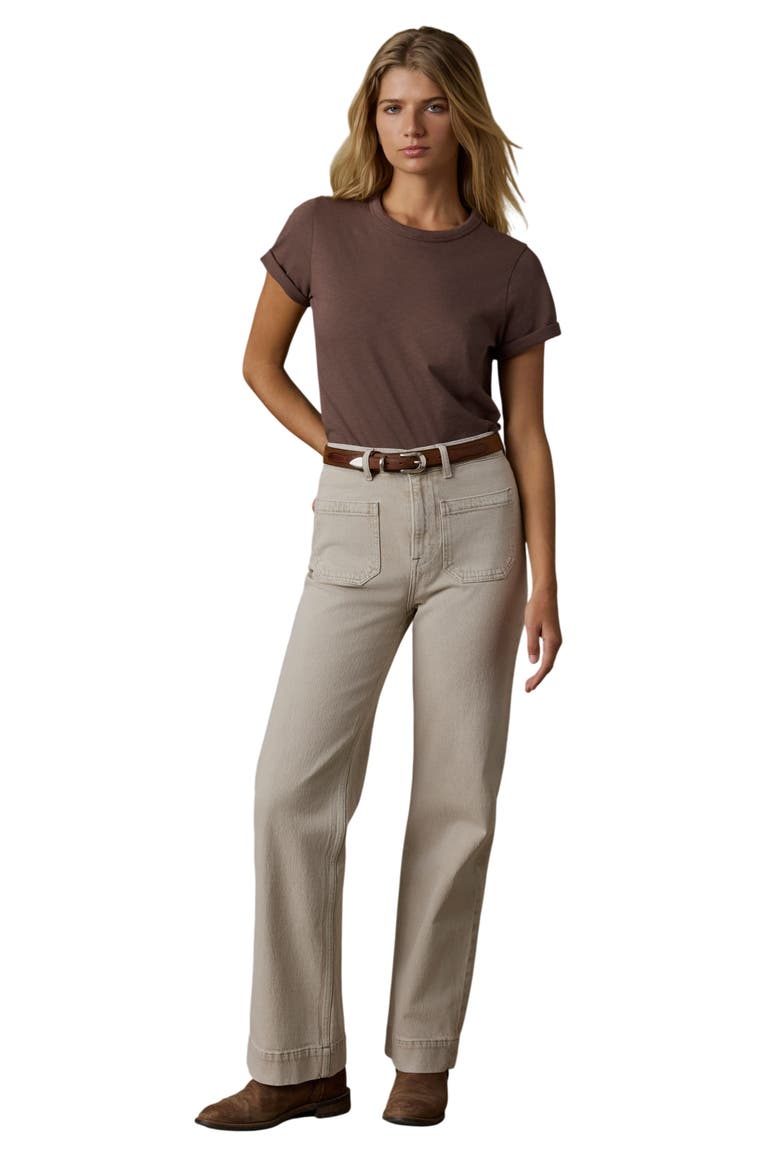 Sunwashed Essential Cotton T-Shirt, Alternate, color, ALPINE BROWN