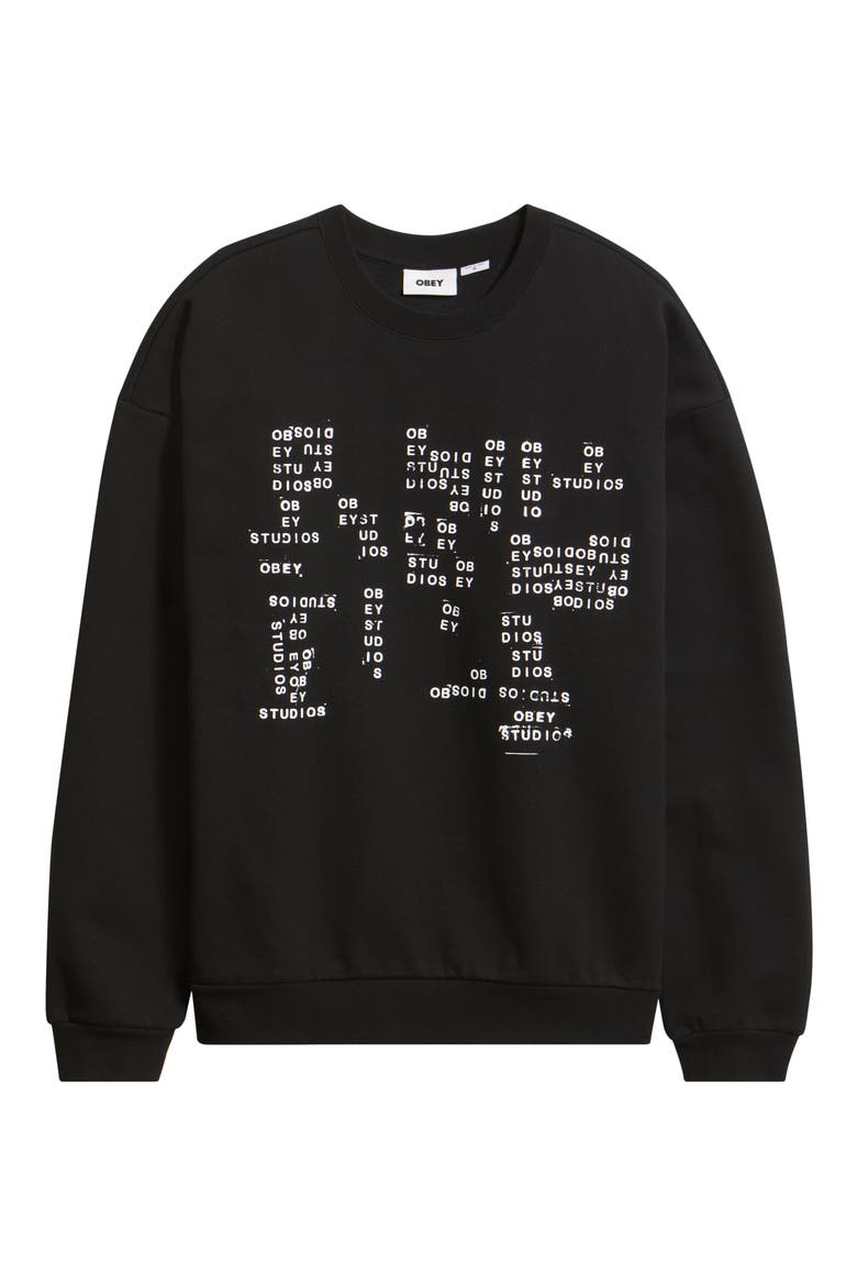 Studios Stamp Heavyweight Crewneck Sweatshirt, Alternate, color, BLACK
