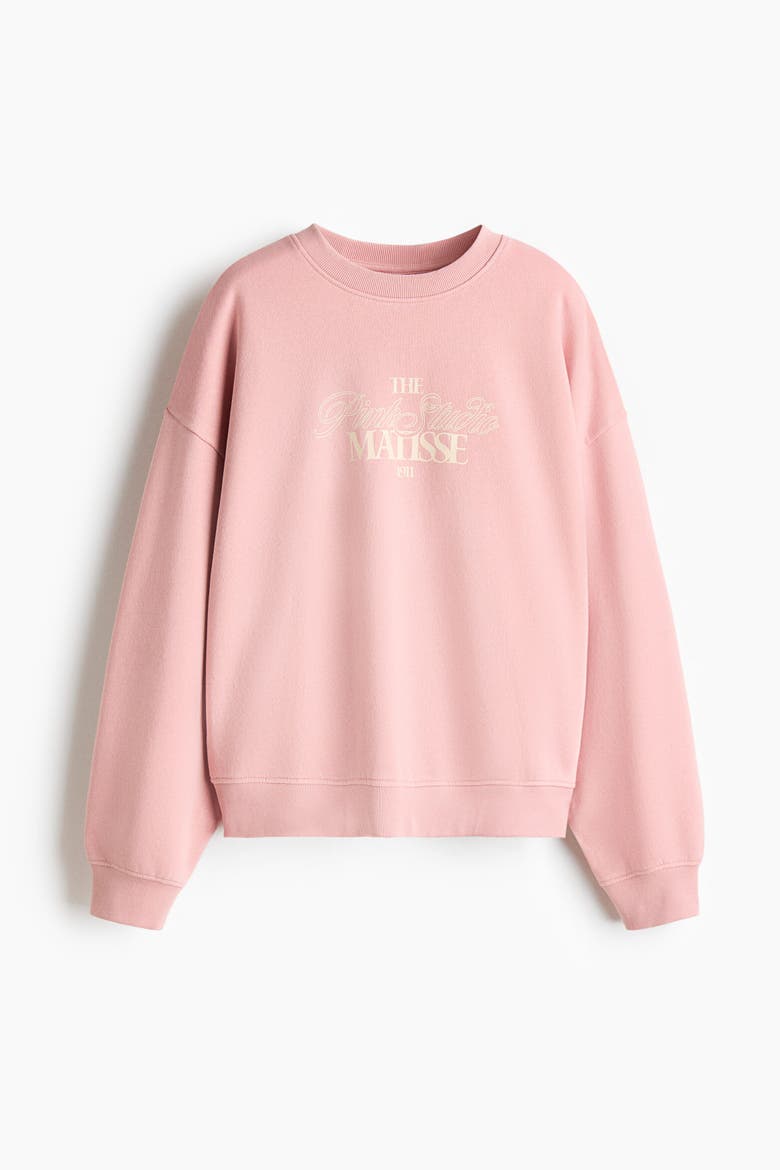 Oversized Print-motif Sweatshirt, Alternate, color, Pink/Matisse