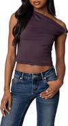 EDIKTED Metal Ring One-Shoulder Top