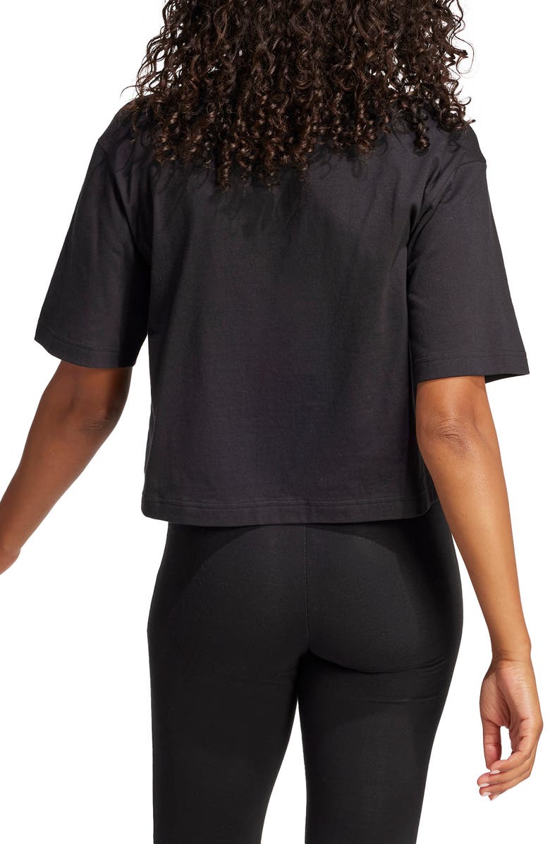 adidas Essentials Big Logo Boyfriend T-Shirt, Alternate, color, Black/ White