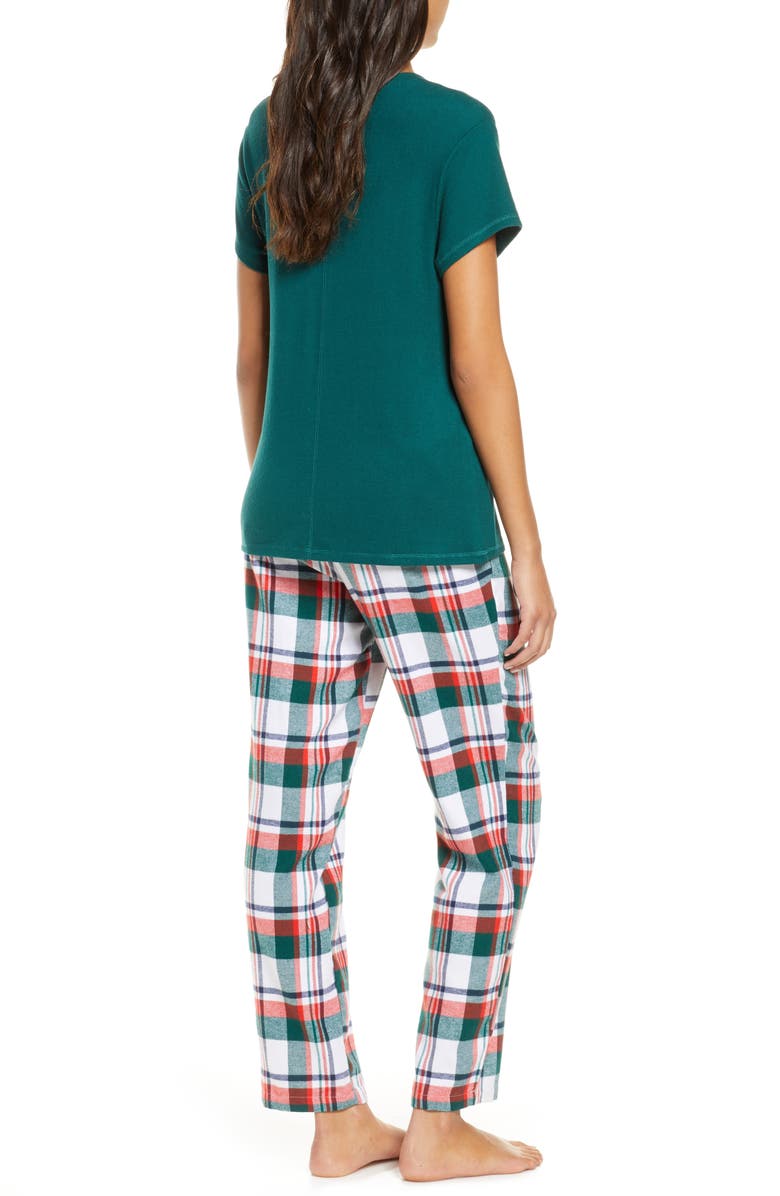 Rachel Parcell Knit & Plaid Fleece Pajamas, Alternate, color, 