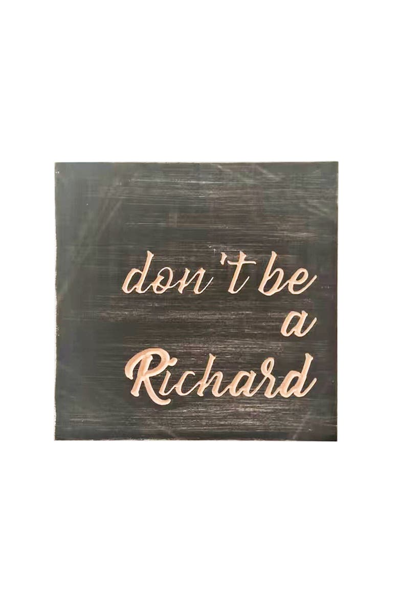 Don't Be a Richard Block Decor, Main, color, Black
