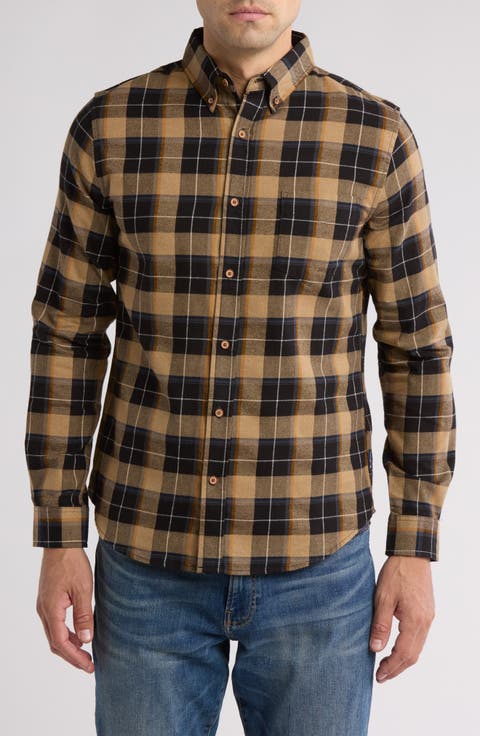 Marled Check Cotton Button-Down Shirt