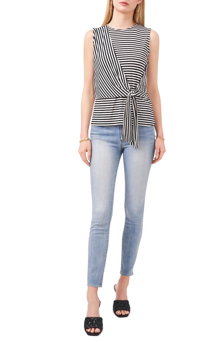 Vince Camuto Stripe Tie Front Tank, Alternate, color, 