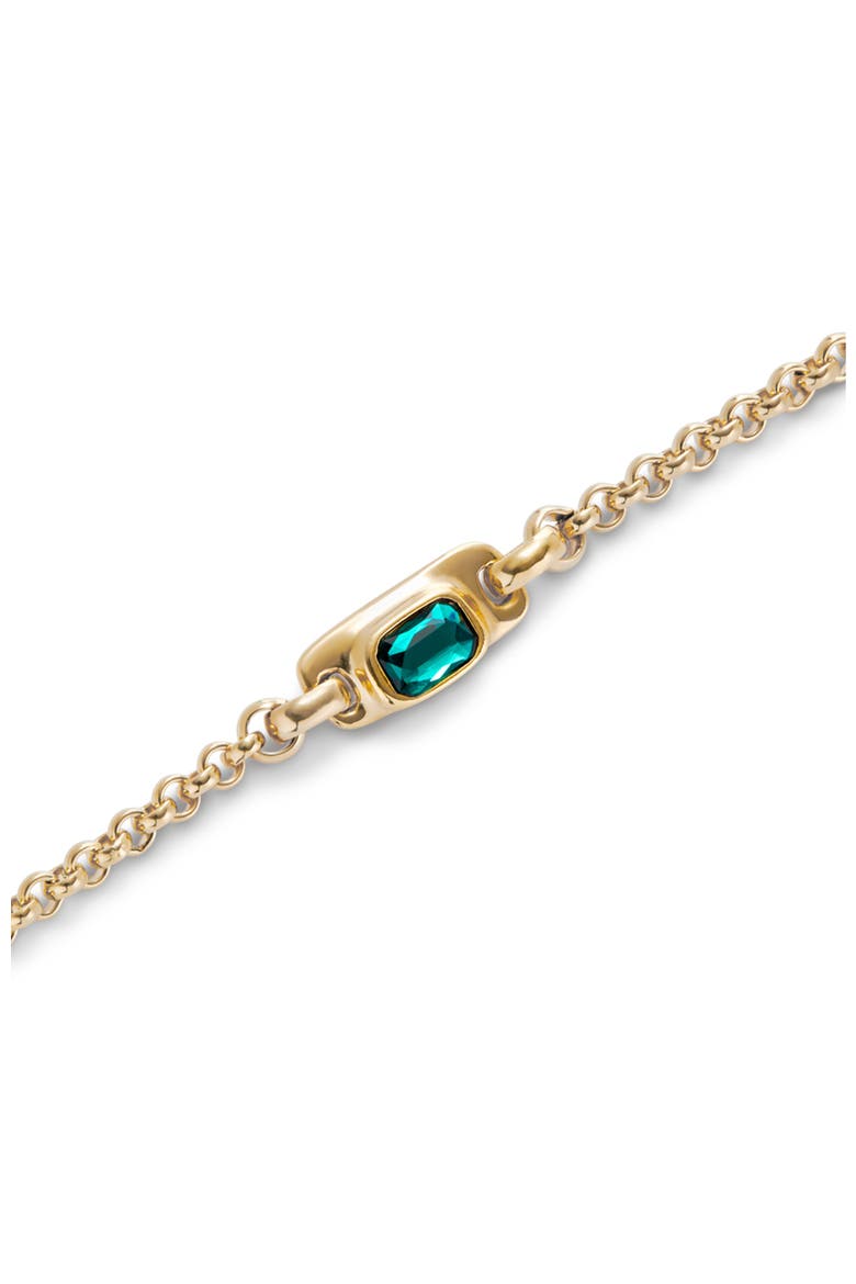 Turquoise Crystal Link Bracelet, Alternate, color, Gold