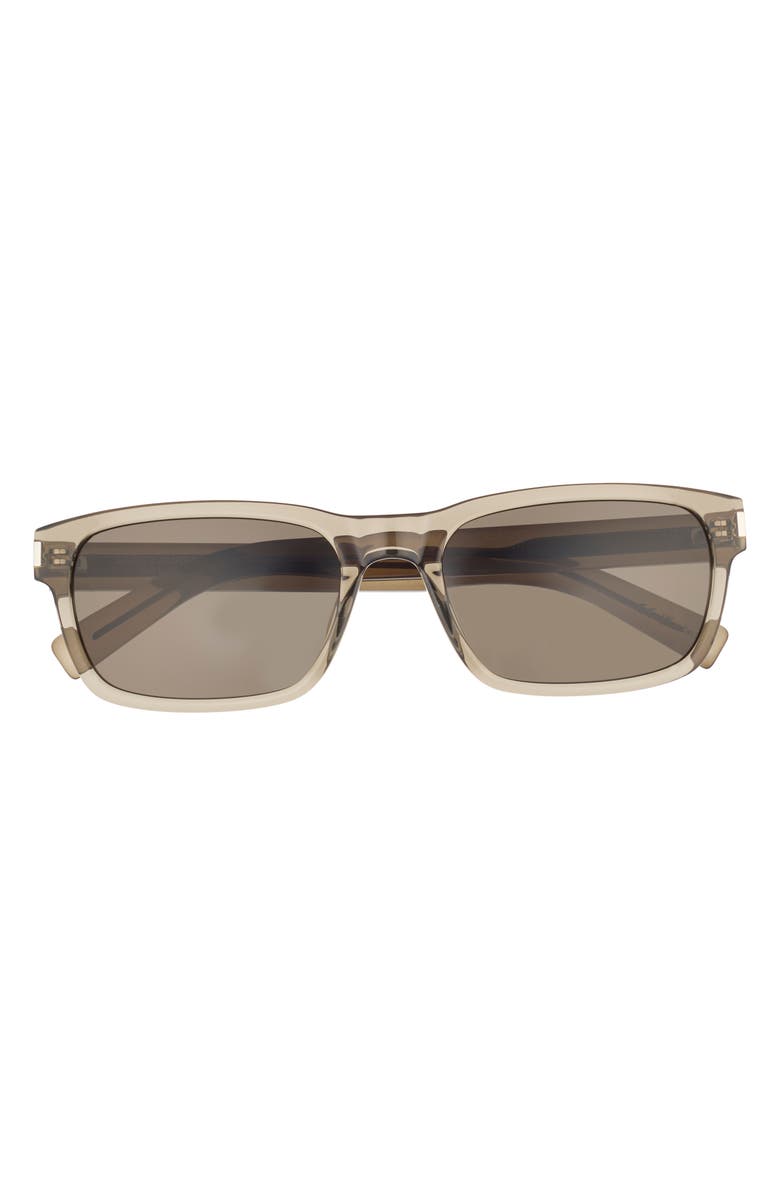 Saint Laurent 57mm Square Sunglasses, Main, color, Brown Brown Grey