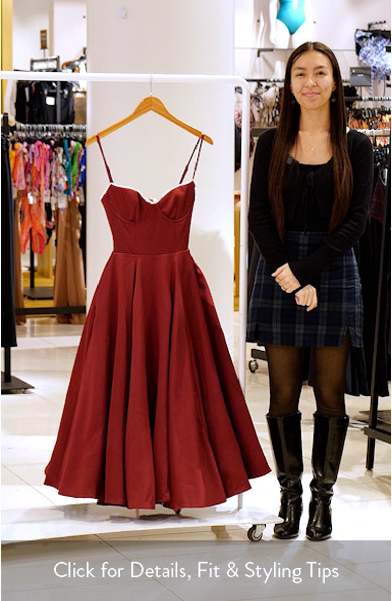 Mademoiselle Sweetheart Neck Satin Cocktail Dress, sales video thumbnail