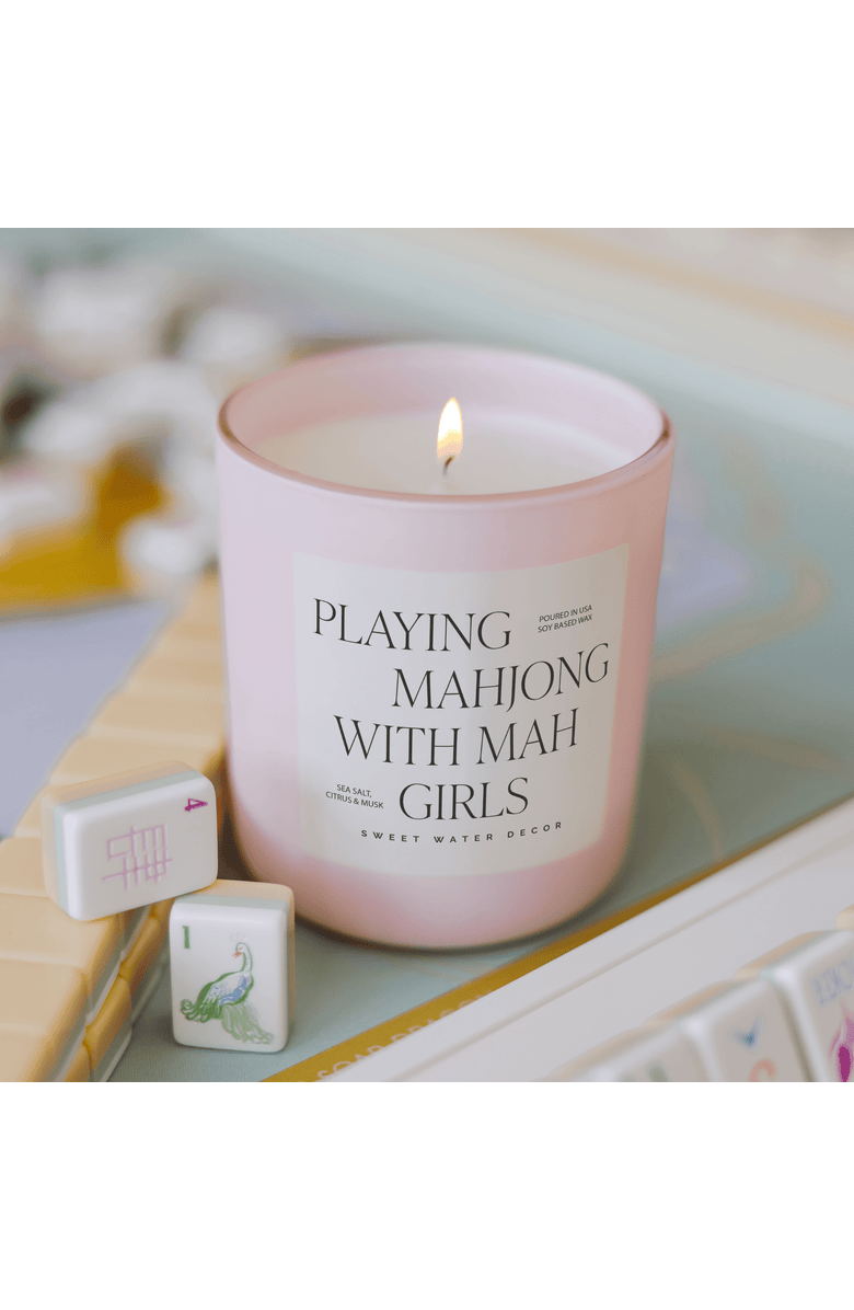 SWEET WATER DECOR Playing Mahjong with Mah Girls 15 oz Soy Candle, Alternate, color, Mahjong