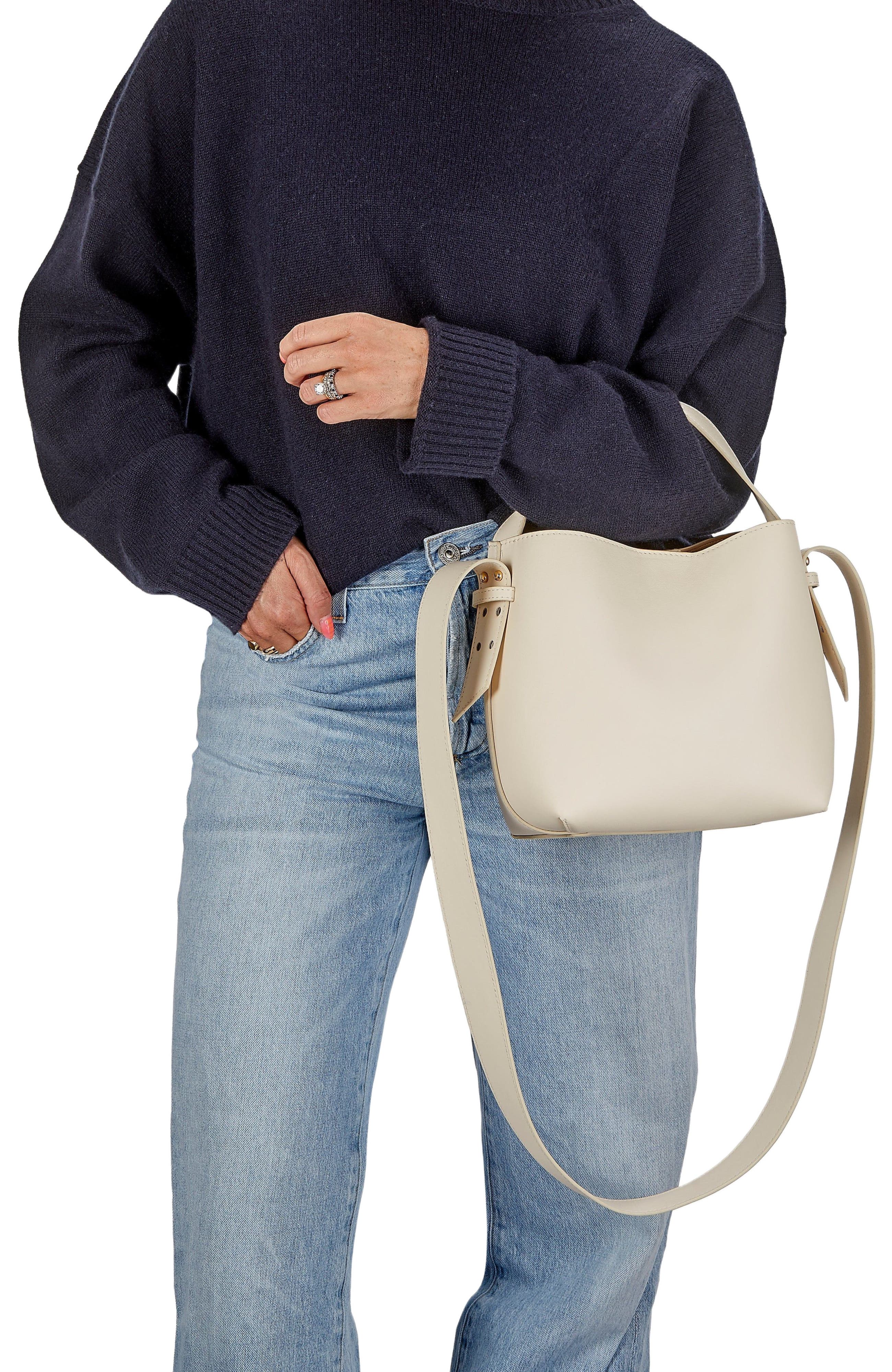 SELENA BUCKET BAG, Alternate, color, IVORY