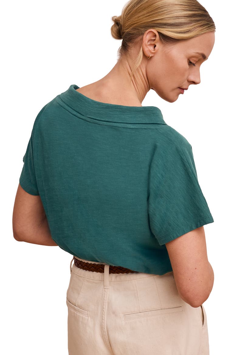 Sculpted Boat Neck Relaxed T-Shirt, Alternate, color, Teal