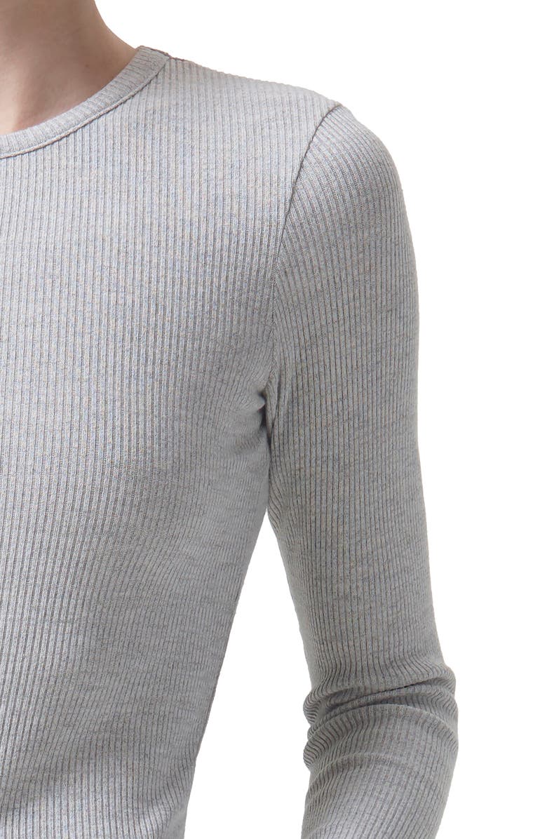 AGOLDE Alma Shrunken Long Sleeve Top, Alternate, color, Brushed Grey Heather