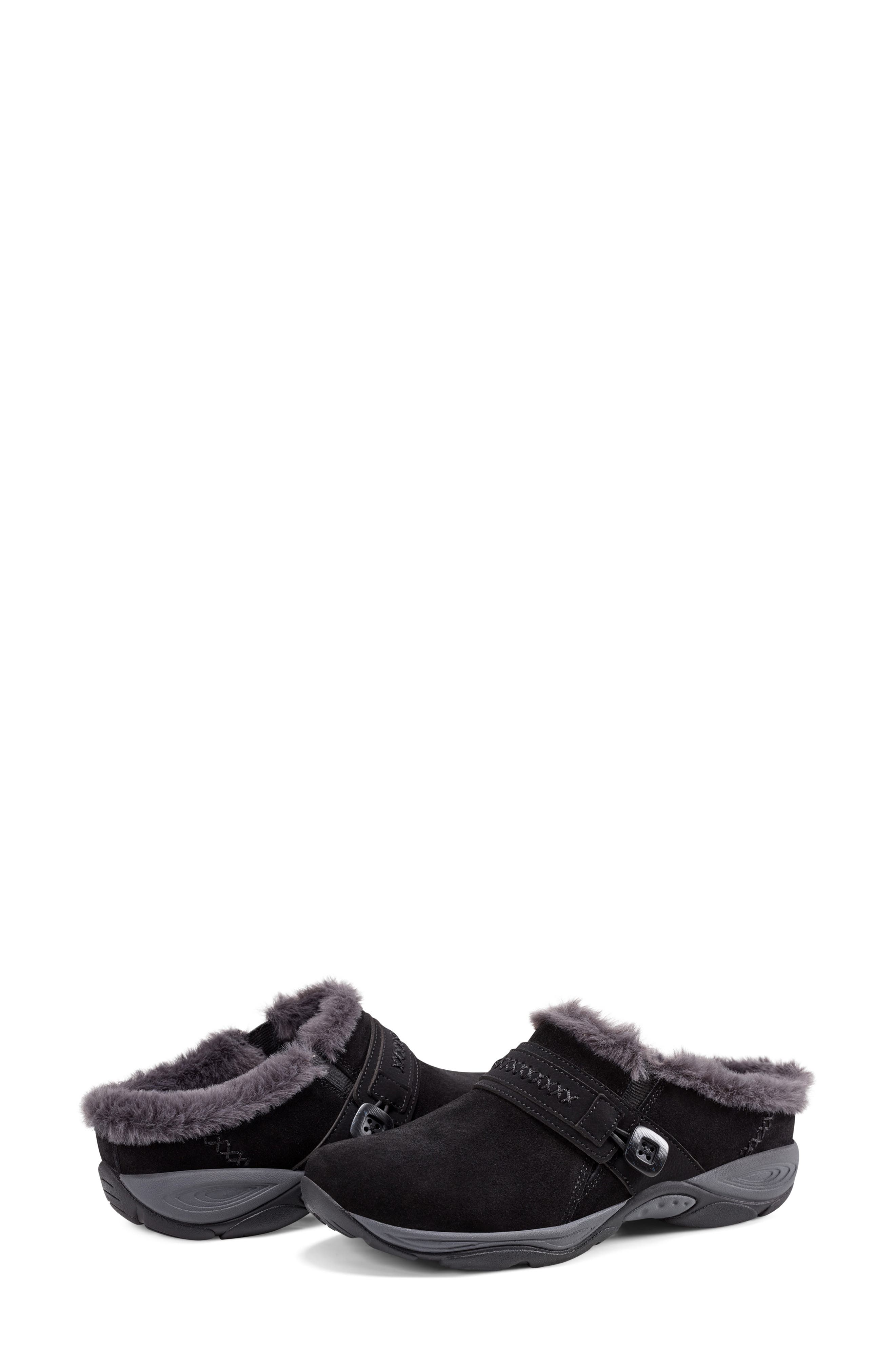 Easy Spirit Elinn Faux Shearling Mule, Alternate, color, Black