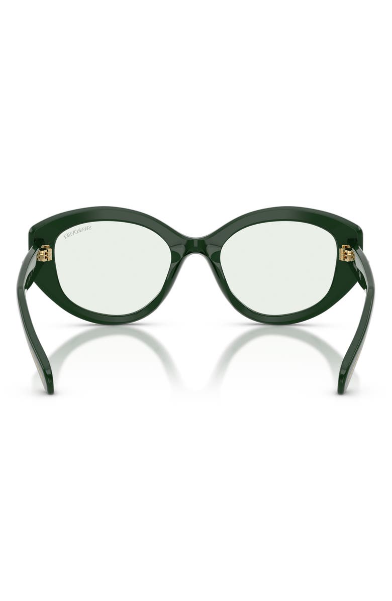 Swarovski 53mm Polarized Irregular Sunglasses, Alternate, color, Dark Green / Photo Green