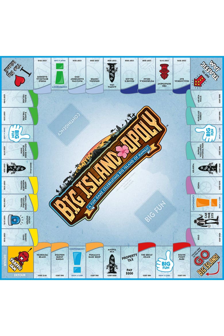 Big Island Opoly Board Game, Alternate, color, Multicolored