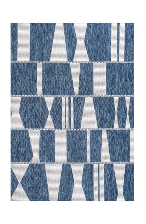 Odette Modern Geometric Abstract Two-Tone Indoor/Outdoor Area Rug