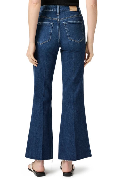 Paige Marlow High Waist Raw Hem Ankle Skimmer Flare Jeans In Blue