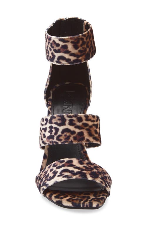 Dkny Bayzil Leopard Print Velvet Sandal In Animal Print