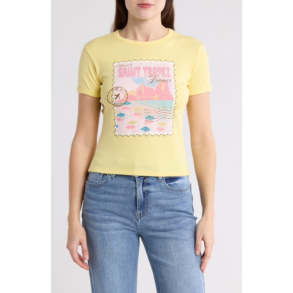 Shop Vinyl Icons Saint Tropez Graphic Baby T-shirt In Yellow