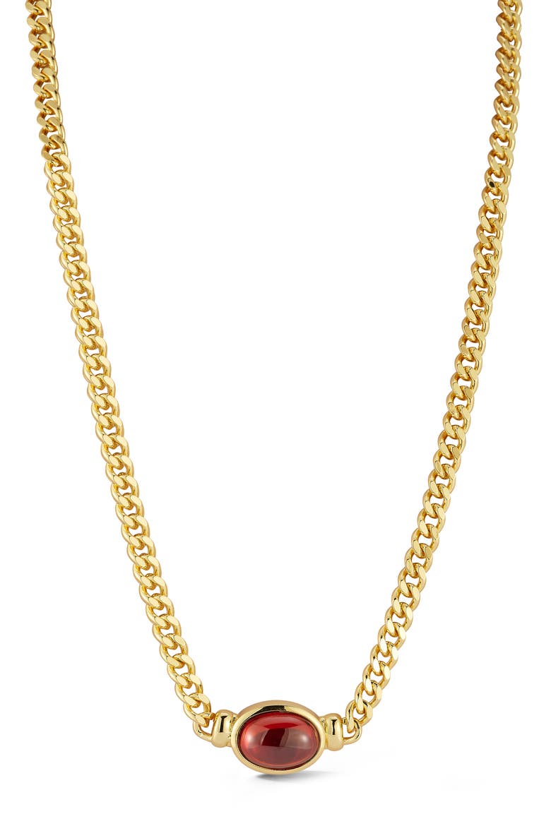 Cubic Zirconia Curb Chain Necklace, Main, color, GOLD