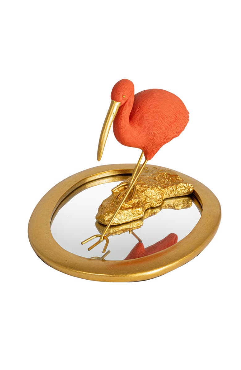 Storied Home Elegant Ibis Reflection Figurine, Multicolor, Main, color, Pink