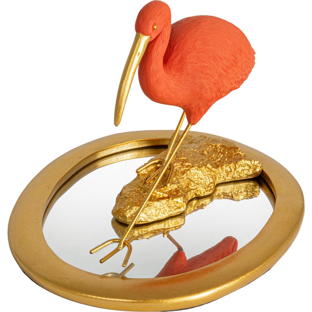 Storied Home Elegant Ibis Reflection Figurine, Multicolor In Gold