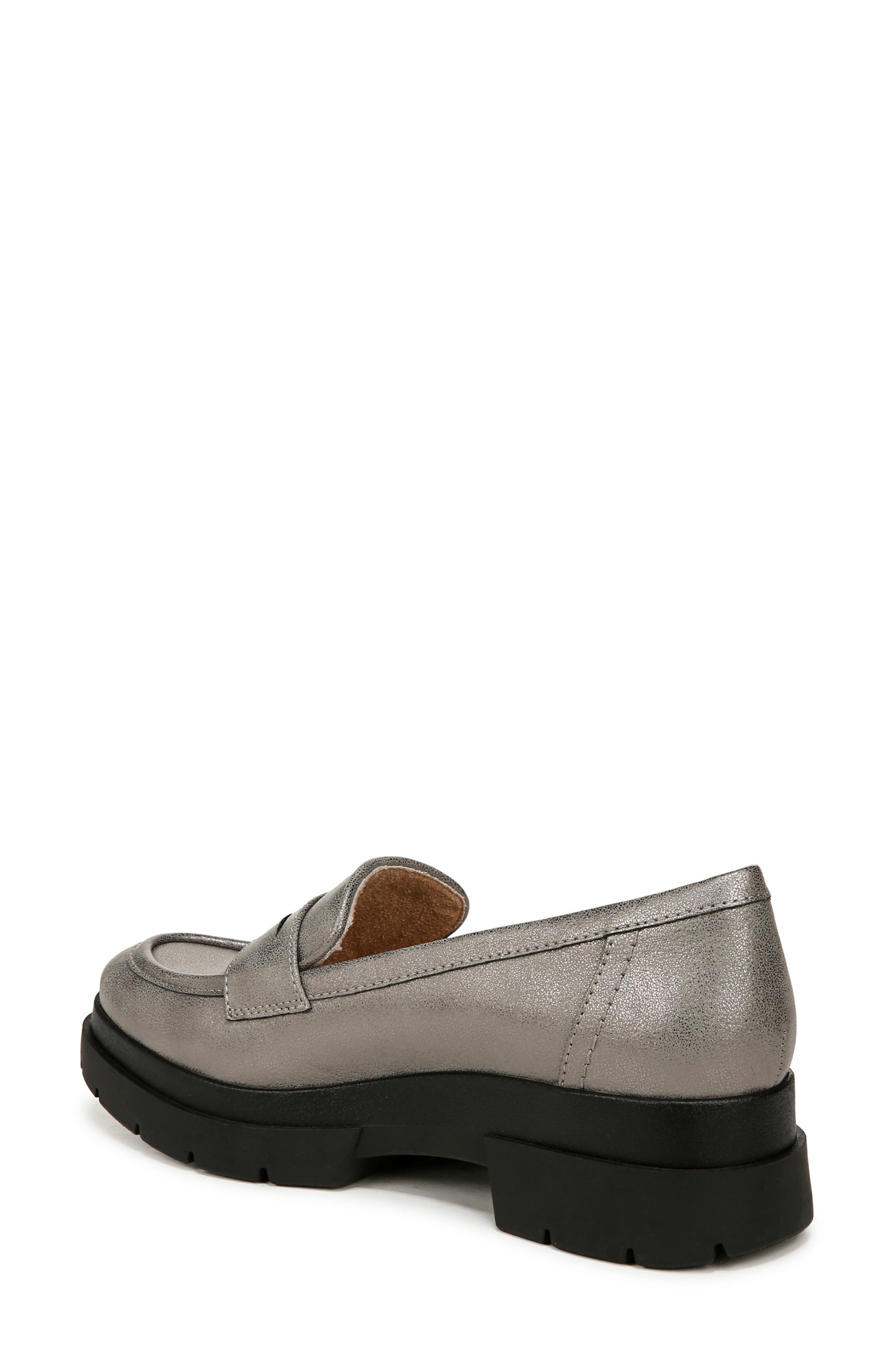 SOUL NATURALIZER Ophelia Lug Sole Penny Loafer, Alternate, color, Pewter Faux Leather
