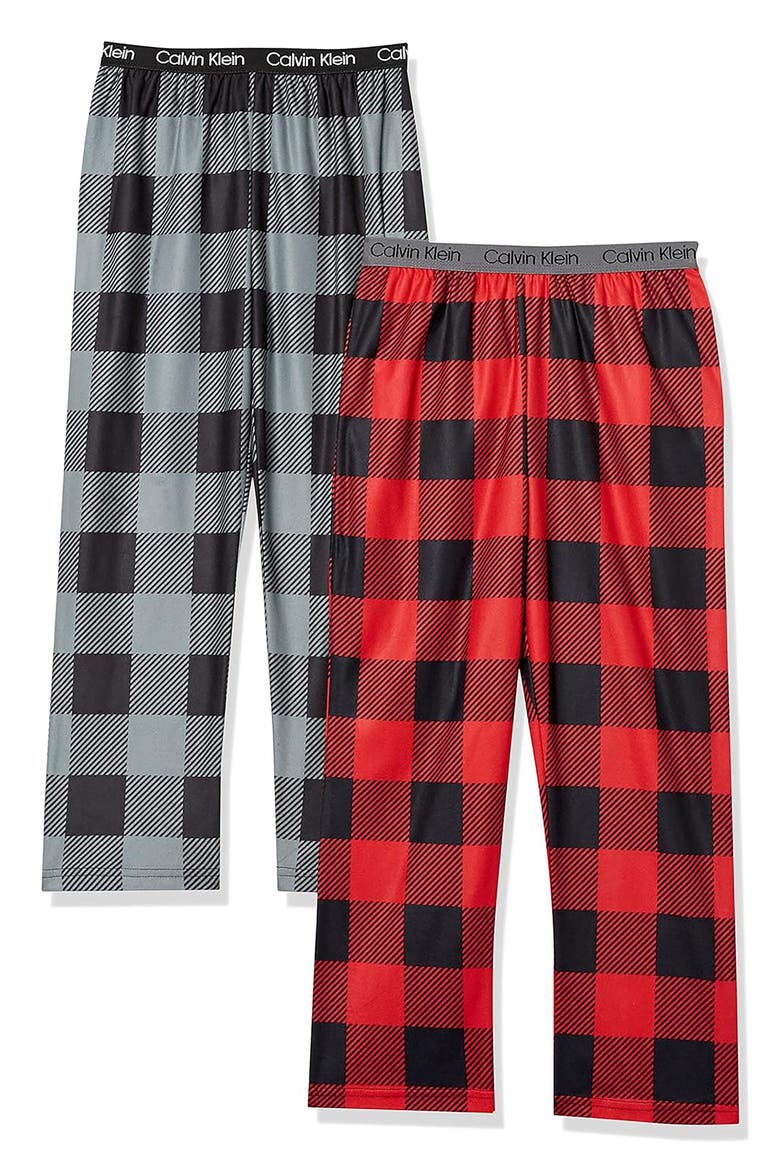 Kids' 2-Pack Sleep Pants, Main, color, RED PLAID/BLACK PLAID