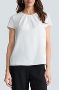 KASPER Pleated Cap Sleeve Top