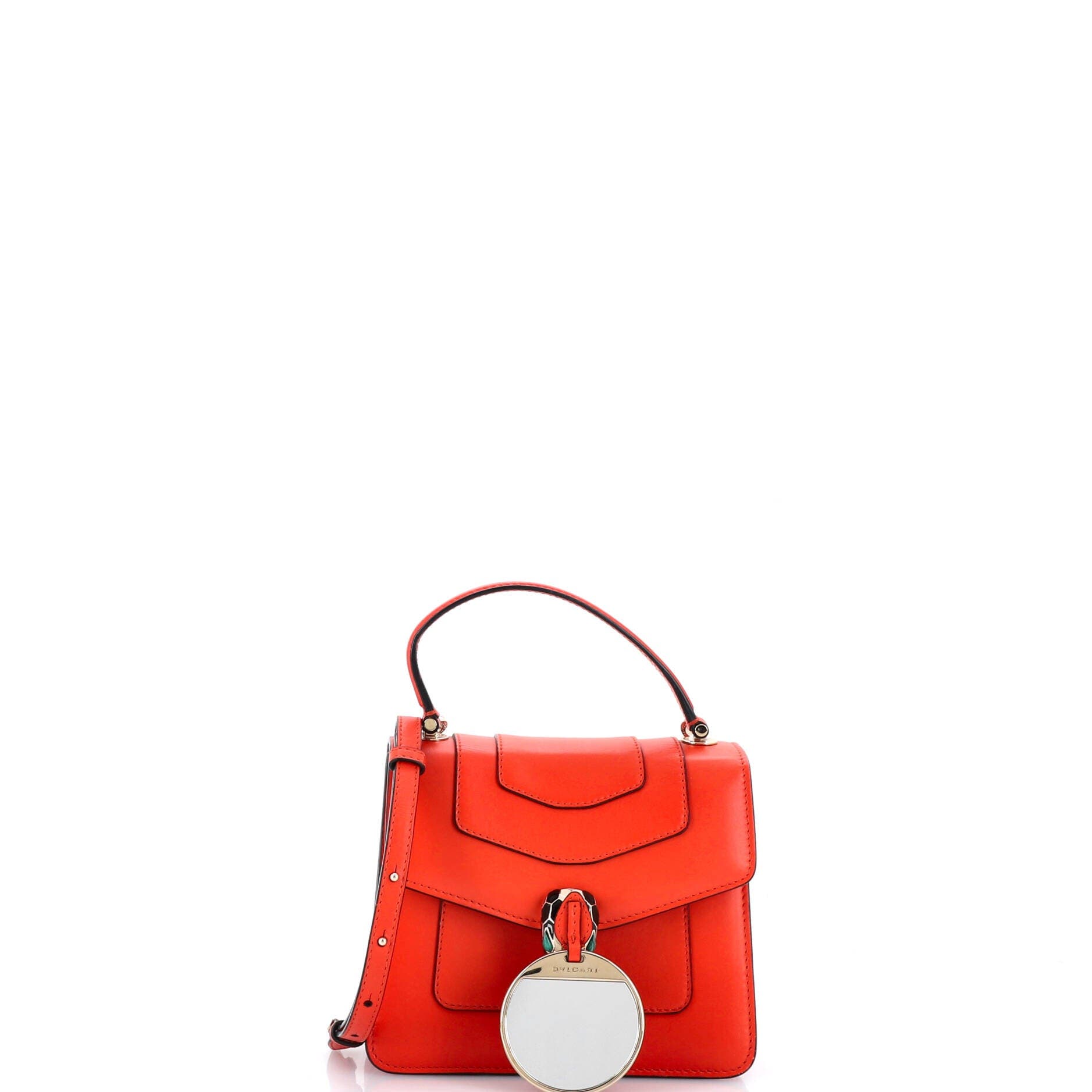 Serpenti Forever Top Handle Bag Leather Small, Alternate, color, Red
