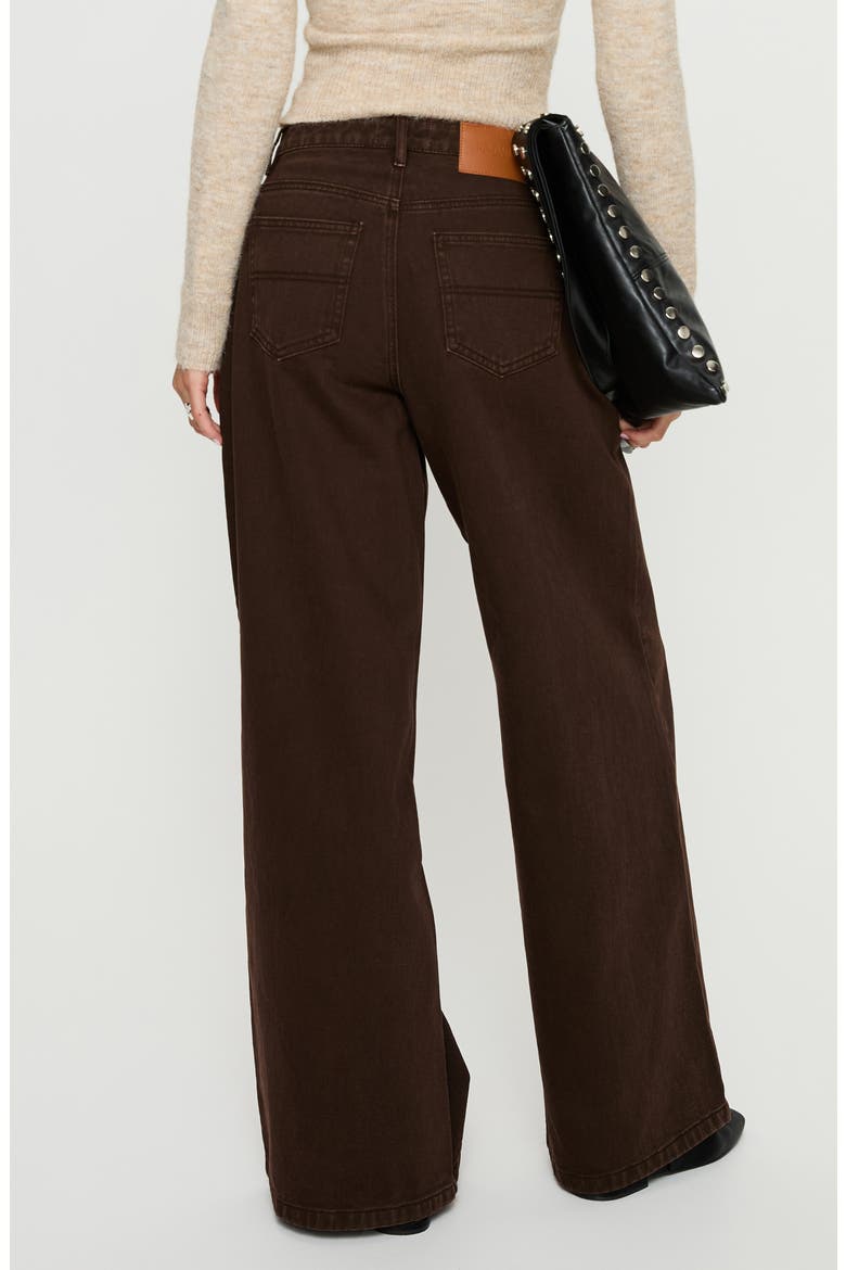 Naylor Mid Rise Wide Leg Jeans, Alternate, color, BROWN