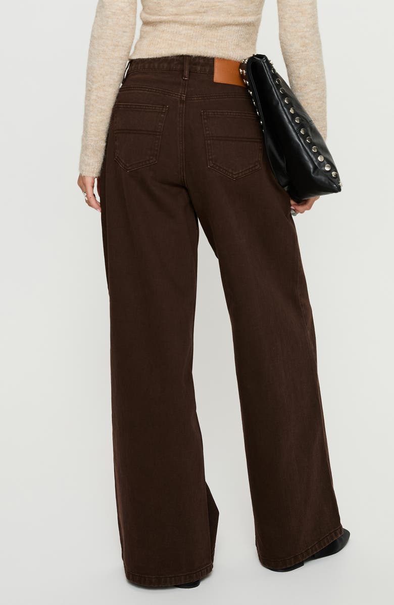 Princess Polly Naylor Mid Rise Wide Leg Jeans, Alternate, color, Brown