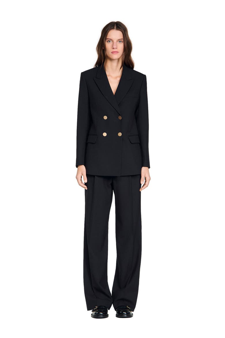 Wool suit jacket, Alternate, color, Black