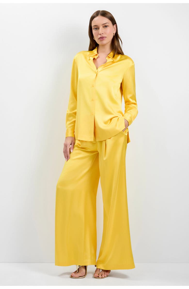 Trina Turk Pontaccio Satin Pants, Alternate, color, Lambretta Lemon