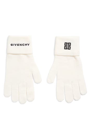 Givenchy Logo Embroidered Gloves In Neutral